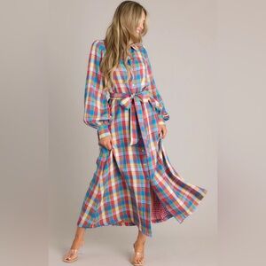 NWT Aura Plaid Button-down Dress